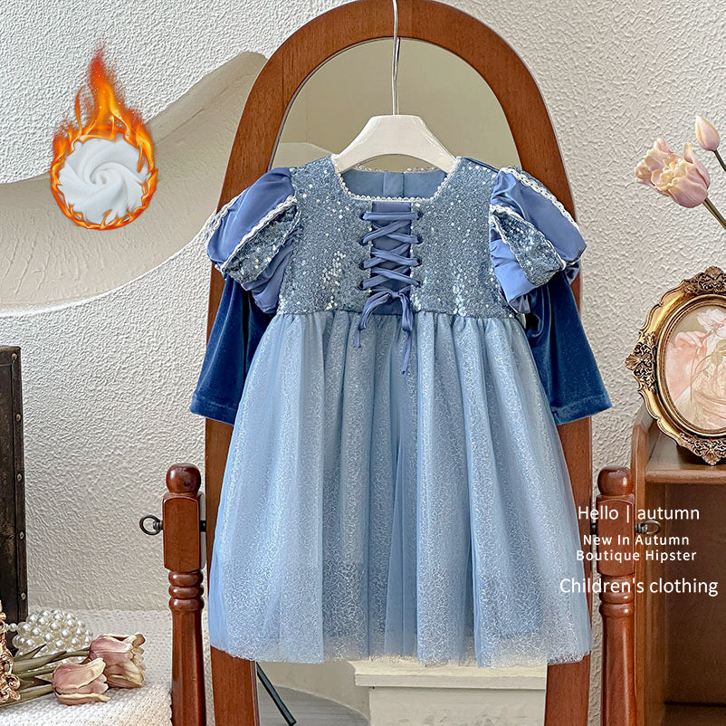 Girls' dresses: new autumn  collection - princess aurora (frozen) inspired, high-end formal gowns, elsa-inspired heavily embellished dresses, princess style