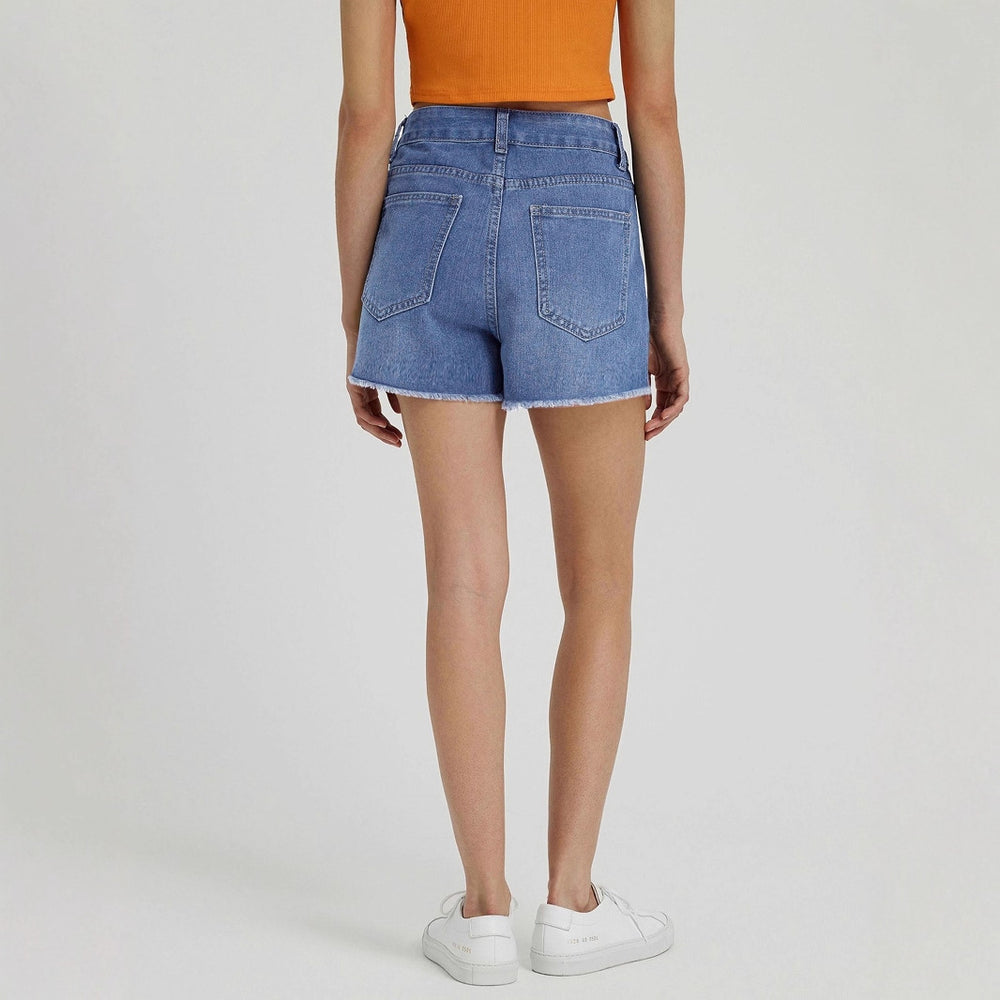 In-stock - yt251# cross-border fashion women's comfortable casual ripped high-waisted denim shorts for  & us/eu export