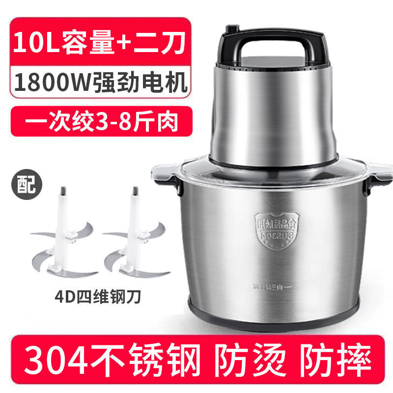 Meat grinder 6 liters/10 liters commercial electric stainless steel stuffing and minced meat machine for home garlic chili cooker