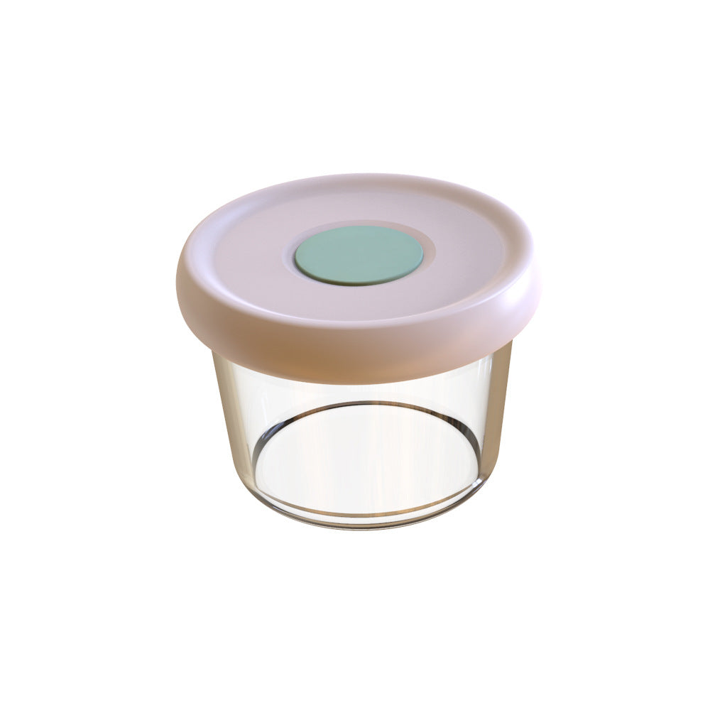Kids glass food supplement box silicone fresh lid portable tableware box baby jam box snack box can be steamed and cooked wholesale