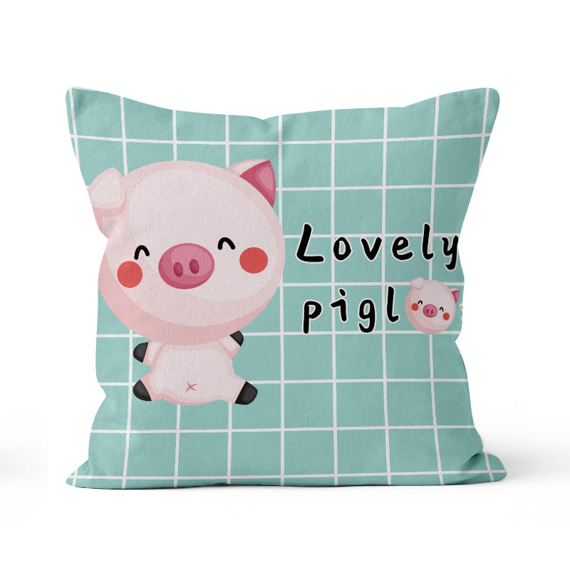 Cartoon throw pillow sofa cushion bed headrest office reading lumbar support backrest pillow with insert - customizable