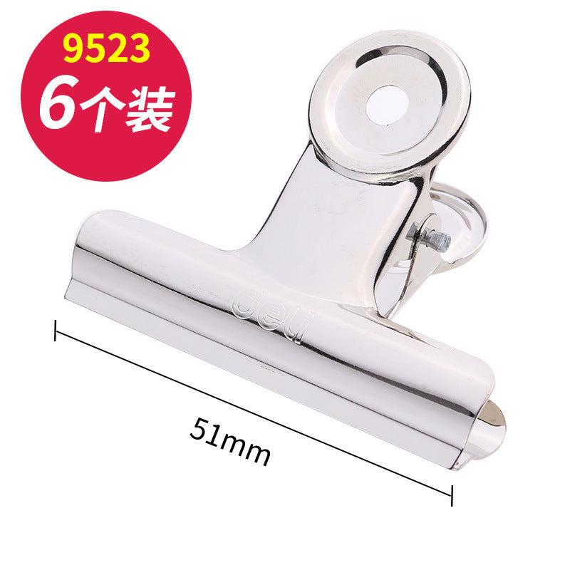 Deli Round Ticket Clip Stainless Steel Ticket Clip Butterfly Clip Metal Clip Iron Clip File Clip Book Clip Test Paper Clip