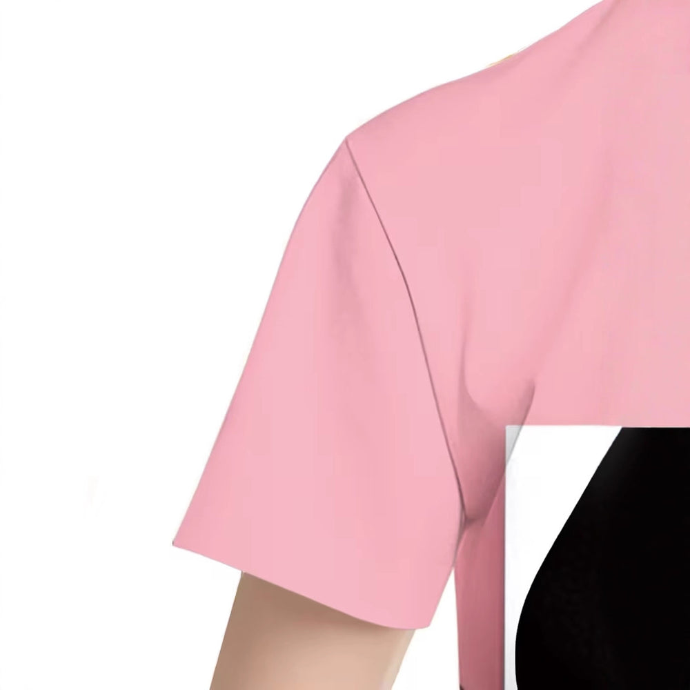 Kids' t-shirt, a cross-border bestseller featuring 67 elements, 3d digital print, summer casual fashion for girls, round neck, short sleeves