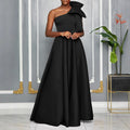 D3322 european and american women's clothing cross-border  new one-shoulder big bow sexy long gown african dress