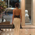 summer new arrivals: women's deep v backless maxi dress - lace, sheer, sexy, and slim-fit for cross-border e-commerce