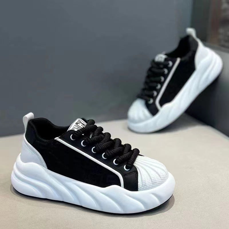 Men's skate shoes - spring 2026 new collection: breathable, athletic, casual sneakers for teens - chunky sole, trendy, versatile white sneakers for men