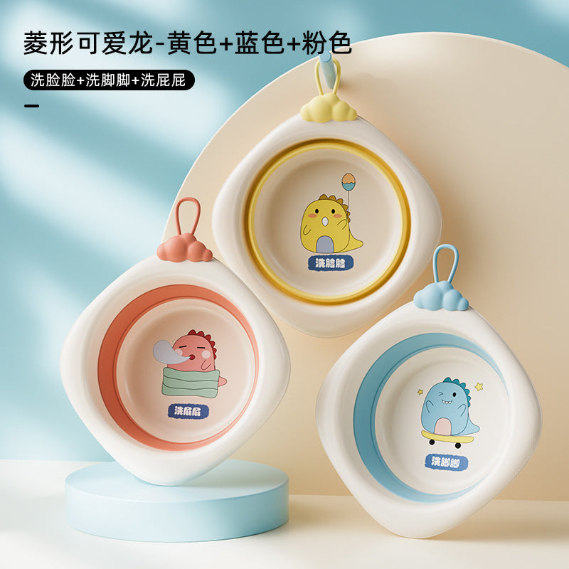 Baby foldable wash basin - kids' bath tub for washing face, bottom, and feet - newborn and infant-sized