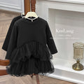Girls' dress  spring new arrival: stylish black baby girl tutu princess dress, little girl's mesh skirt