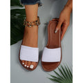 women's plus size flat sandals - new summer collection: solid color, round toe, slide-on, casual beach sandals for women