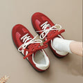 Versatile retro red german army trainers (gats) - women's 2026 autumn new collection - flat sole athletic casual sneakers - agnes shoes