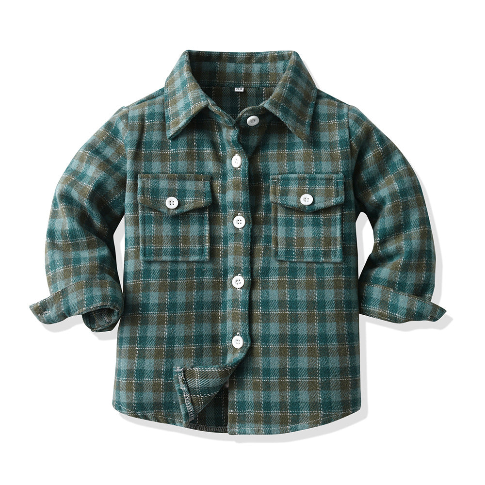 Export children's clothing boys multi-color patchwork plaid shirt long sleeves preppy style autumnew arrivalspring & fallkidstops