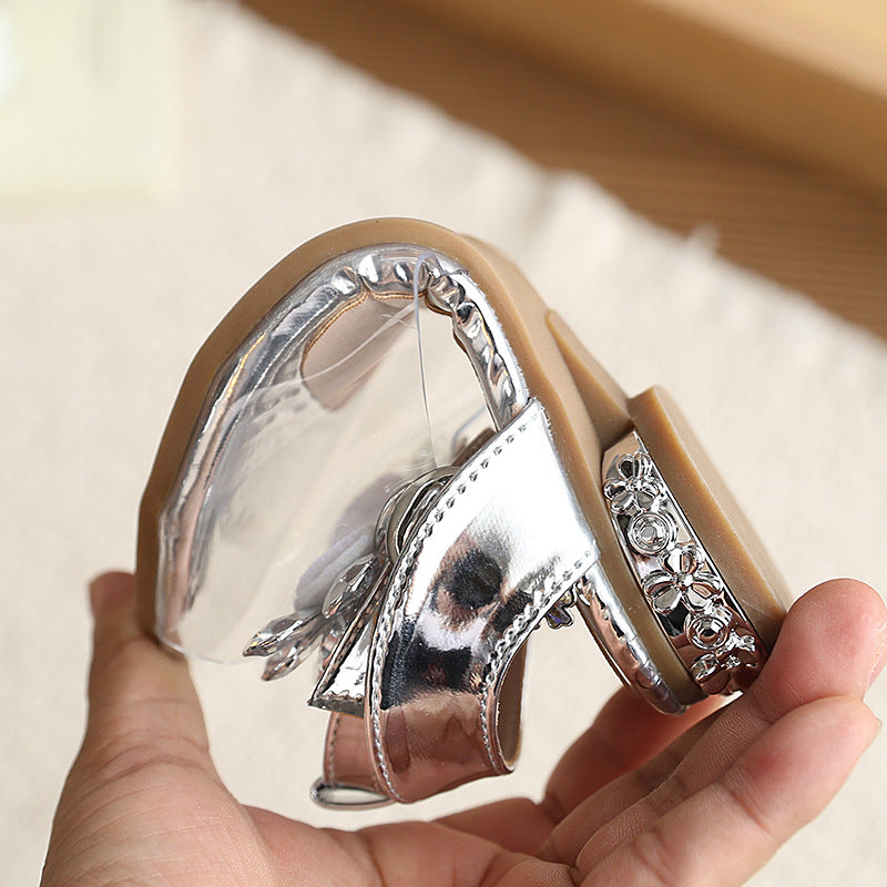 Girls' summer  princess sandals: silver crystal dress shoes for baby girls, stylish performance sandals