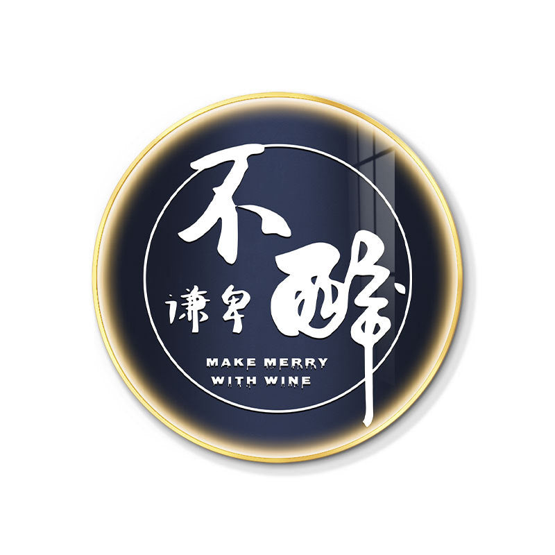 LED luminous bar hanging painting round neon light text KTV decorative painting barbecue hot pot restaurant restaurant box mural