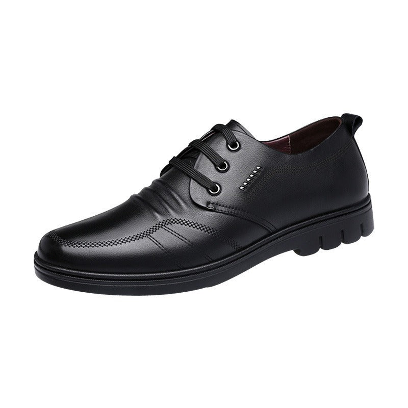 New men's casual leather shoes - spring collection: trendy, breathable work shoes, soft leather casual sneakers with flexible soles