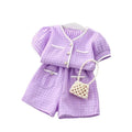 Girls' summer new arrival: casual chic chanel-inspired outfit - short sleeve top & shorts set