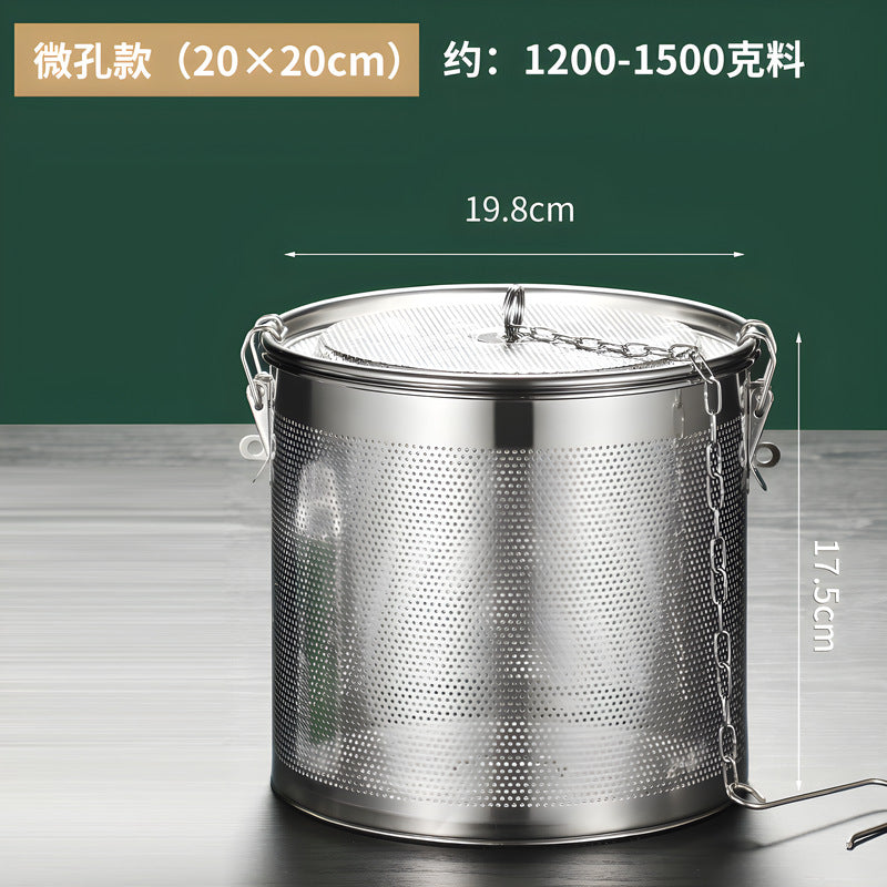 Stainless steel brine seasoning ball braised anise filter large capacity braised material bag filter basket filter bag brine basket