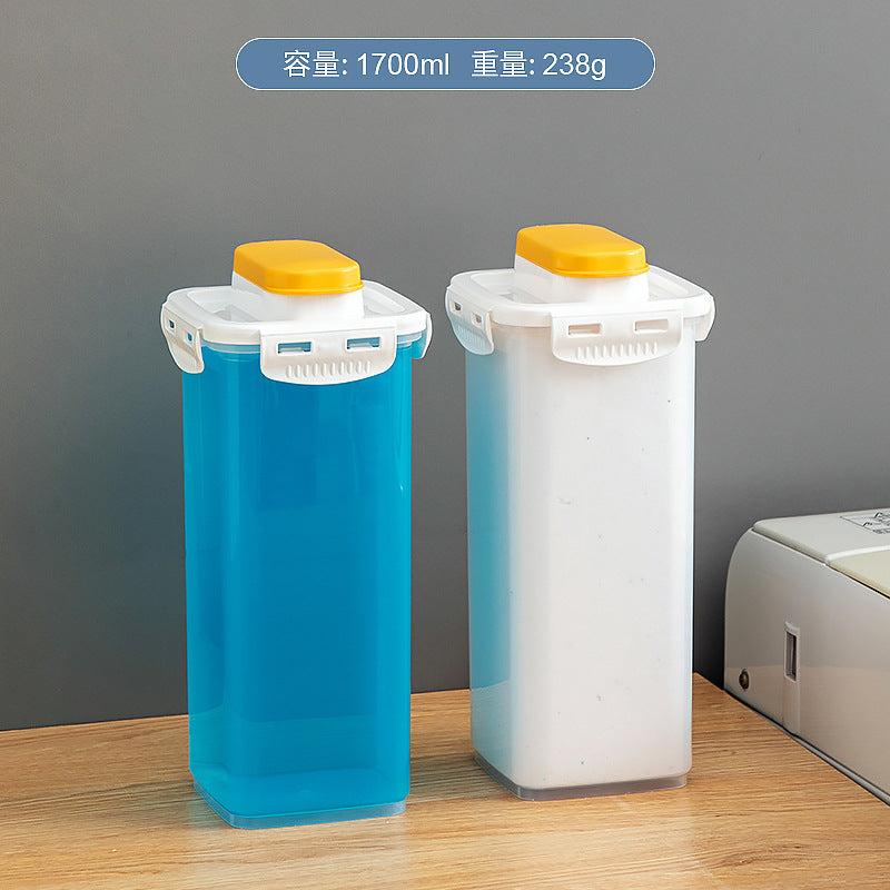 Dormitory household laundry detergent storage box Plastic with lid classification Transparent sealing Multifunctional laundry detergent storage tank