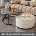Rock slab coffee table modern casual solid wood round small apartment coffee table living room accessible luxuryfor home normcore folding marble