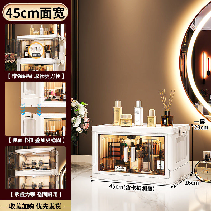 33-75 Plastic cosmetics cabinet storage storage box, folding transparent storage cabinet finishing multi-layer, starting from one piece for approval
