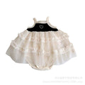 Baby girl summer outfit: adorable princess romper dress set - one-piece, strappy, and stylish for first summer