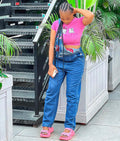 European and american cross-border women's fashion:  hot-selling, trendy, instagram-style streetwear letter embroidered denim overalls