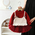 Girls' sweater set - new autumn/winter  collection - baby outfit - cartoon knit top & tutu skirt two-piece set