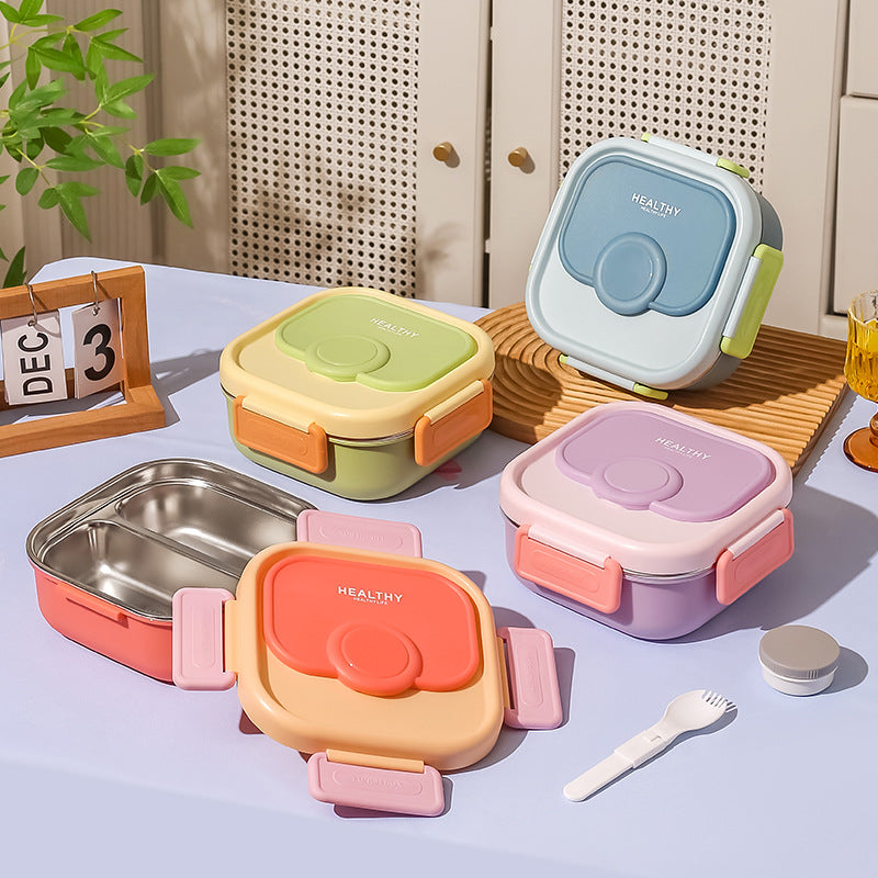 304 stainless steel insulated lunch box - perfect for kids, office workers, and students. features divided compartments and microwave-safe heating