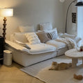 Fabric sofa living room small apartment modern casual straight row double cat scratching leather accessible luxury sailboat sofa