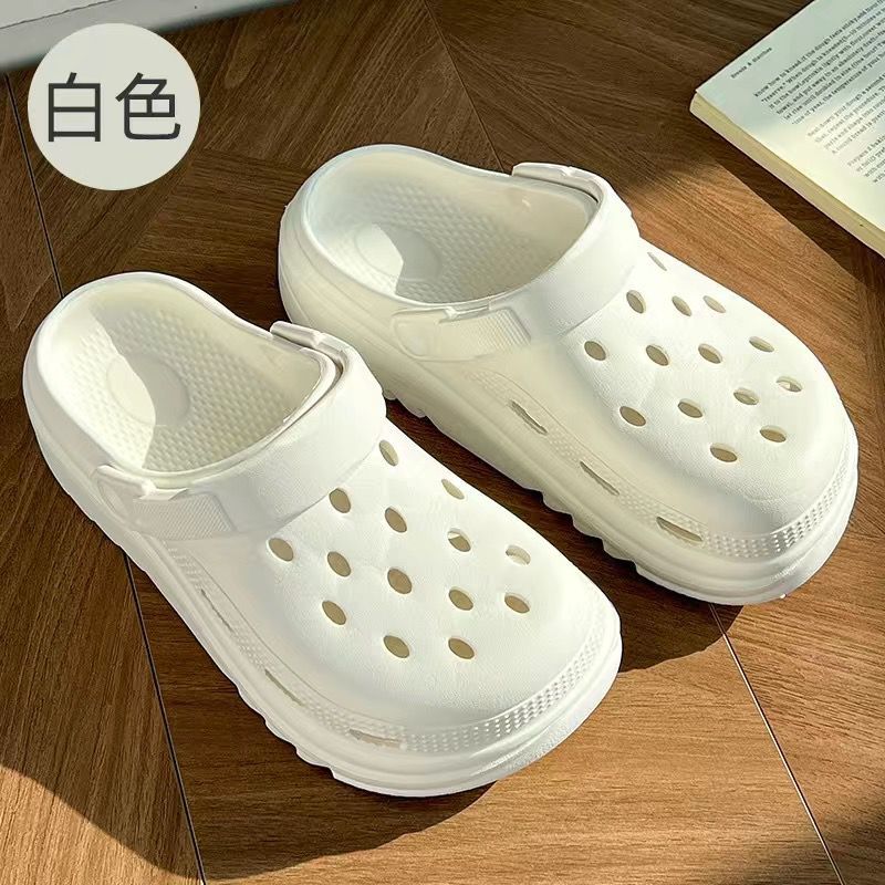 Thick sole crocs women's 2024new arrival stomping on shit feeling diy outwearfashionnon-slip non-stinky beach casual sandals