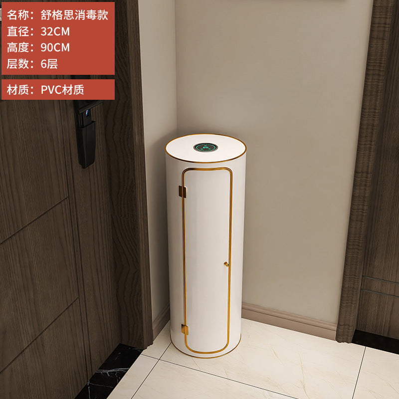 Rotating shoe cabinet household door 2025 new entry entrance entrance steel round multi-layer disinfection shoe rack