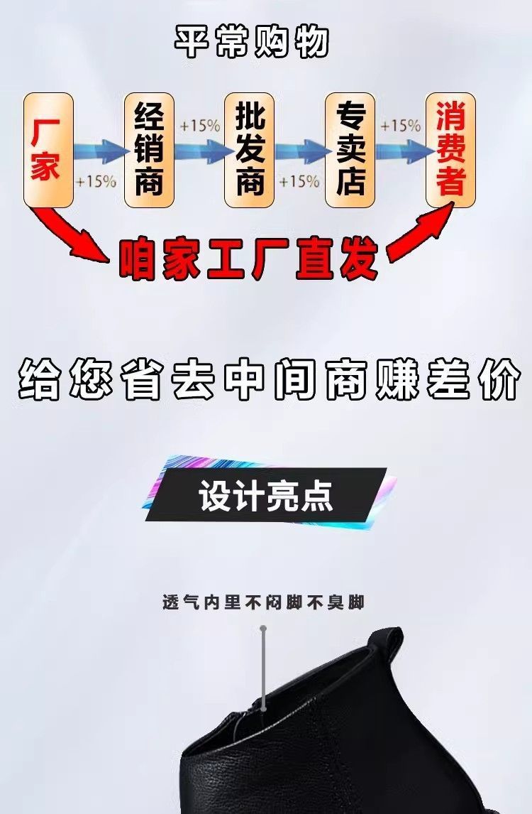 [counter genuine] boots men british style high top boots new arrival cotton shoes leather shoes workwear chelsea boots