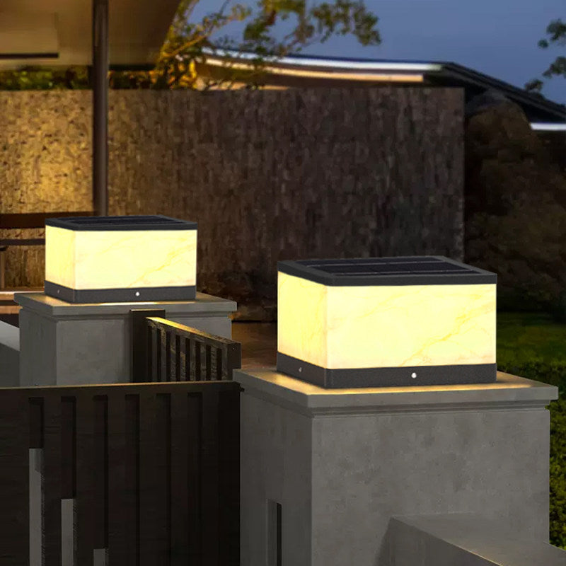 Outdoor solar post cap lights, courtyard lights, new chinese style marble wall lights, waterproof pillar lights, villa gate pillar lights