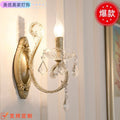 American bedside bedroom wall lamp french living room study aisle staircase high-end crystal lamp