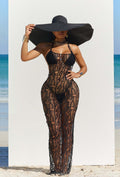 e-commerce european and american women's clothing sexy cup thong cut out naked back halter three-piece beach long skirt suit