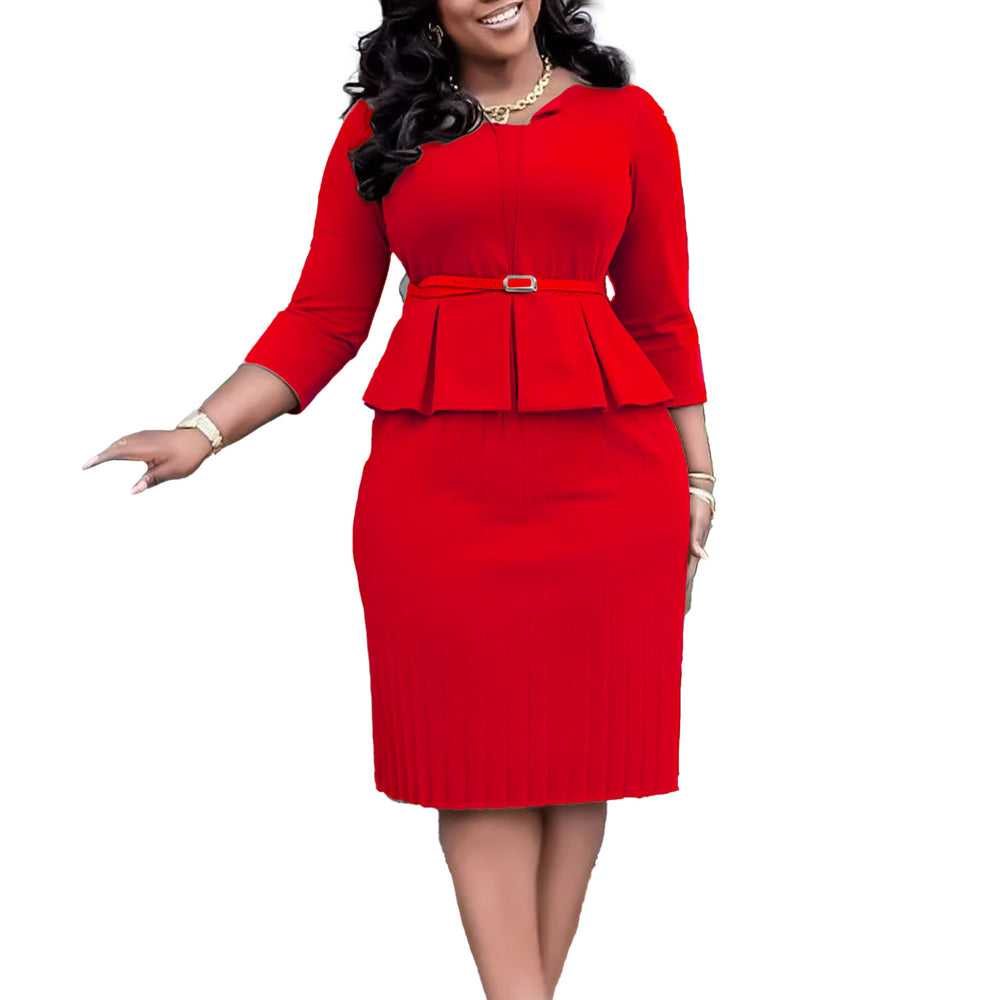 D3255  cross-border winter women's v-neck ruffle high-waisted slimming ol commute pencil skirt foreign trade dress
