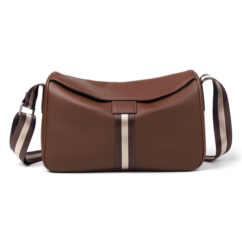 New leather men's bag first layer cowhide messenger bag casual men's shoulder bag trendy sports backpack one piece hair