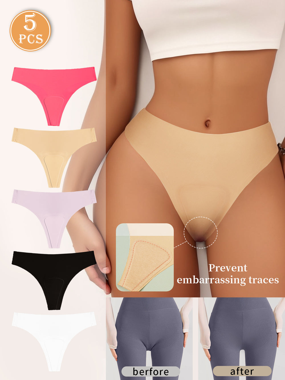 foreign trade ice silk seamless anti-embarrassment low-waist underwear sports yoga anti-embarrassment line underwear for women  new style