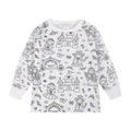 Export independent station stretch cotton boys engineering vehicle sketch coloring plaid fun diy hand-painted graffiti suit