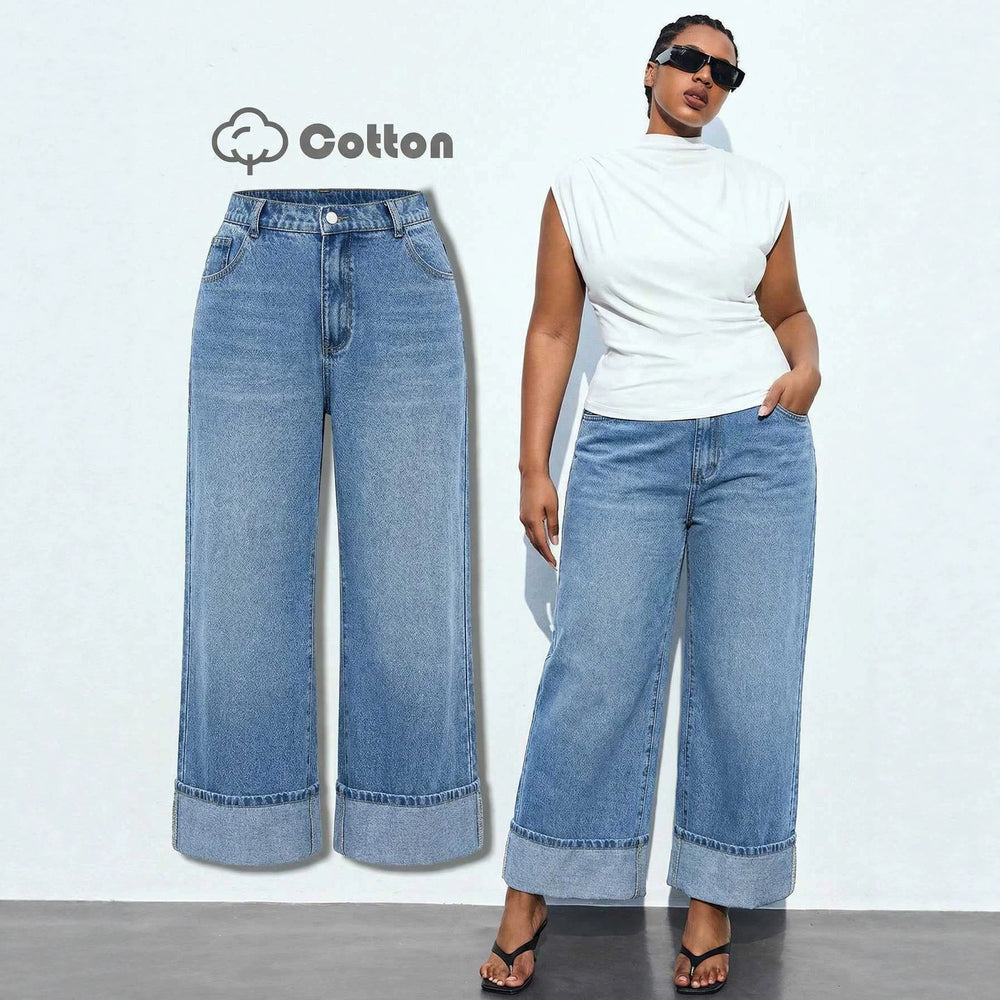 new arrivals: plus-size women's fashion - american y2k high-waisted wide-leg jeans for , , and european & american markets