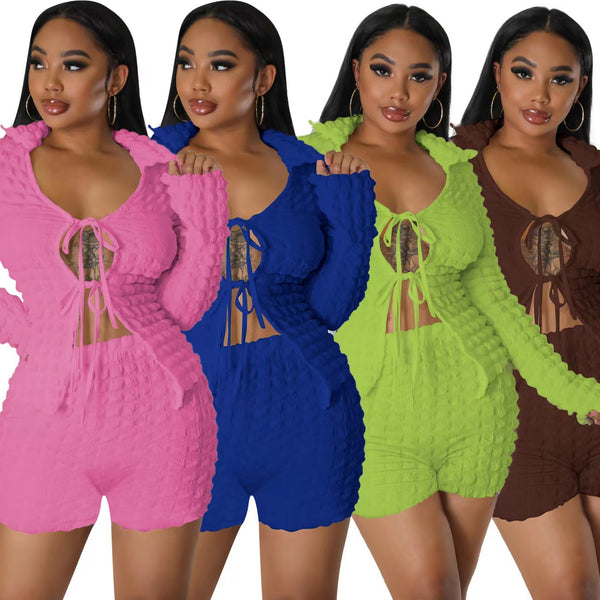 YD8686-A8 special products are non-refundable and non-exchangeable. European and American women's clothing fashion casual cardigan strap two-piece set