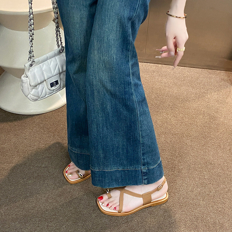 Summernew arrival ring roman sandals women's easiest for matchoutwear beach one-piece toe slippers elegant flip-flops