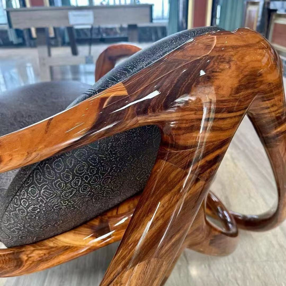 Solid wood rocking chair - walnut finish - living room, villa, light luxury, leisure rocking chair - giorgetti designer style recliner