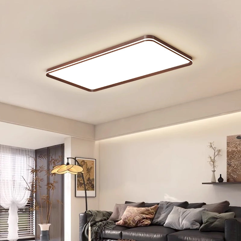 Whole house package medium and ancient style ultra-thin living room home hall simple walnut pattern ceiling lamp Guangdong Zhongshan lamps