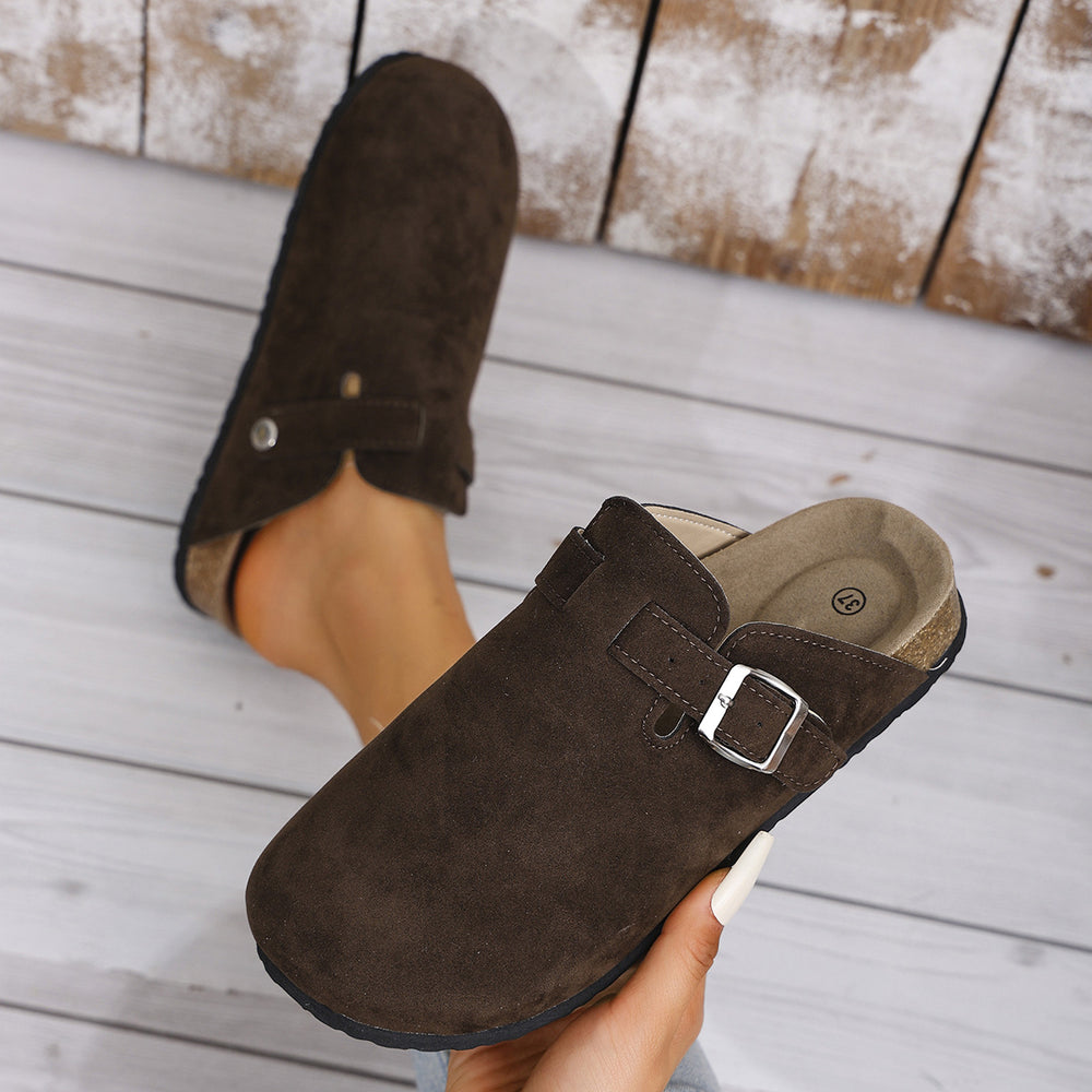 Plus size women's cork bottom slippers export baotou half-slippers birkenstock shoes 35-48 sizes shipped according to customer plan