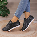 European and american plus size women's winter  new collection: sequin fabric shoes, athletic casual flats, round toe, cross-border e-commerce
