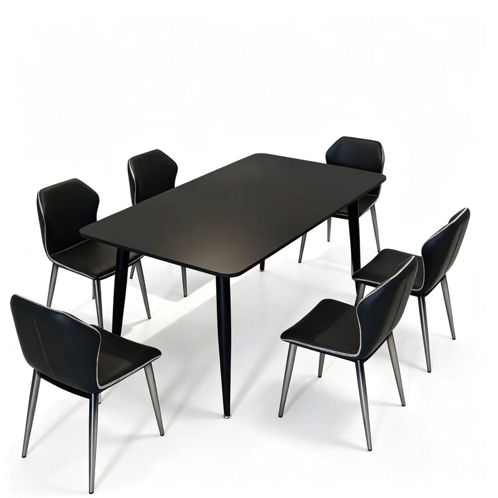 Nordic pure white slate dining table and chair for home small apartment pure black normcoreaccessible luxuryclassy sense new arrival pure black dining table
