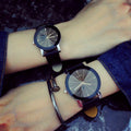 Wholesale leather belt couple watches - speckled leather strap watch set - women's fashionable and unique wristwatches - suitable for students and more