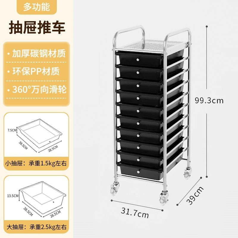Multi-tiered storage cabinet with drawers - versatile organizer for home, space-saving, black