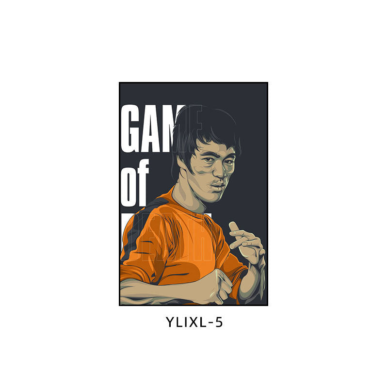 Bruce Lee poster decorative painting martial arts boxing gym taekwondo sanda inspirational gym hanging painting bedroom study mural