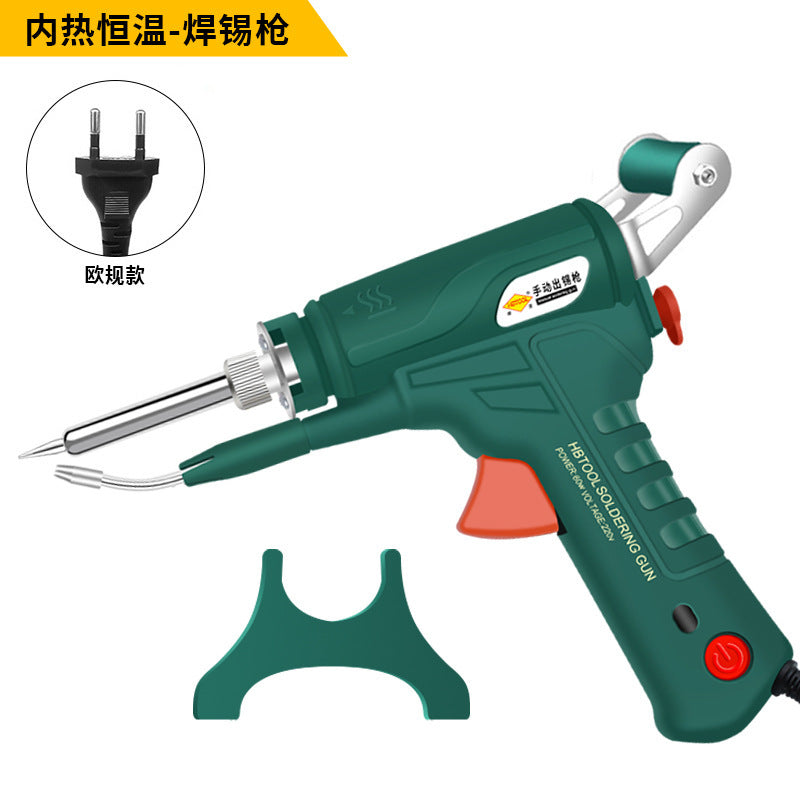 Cross-border convenient solder gun inner heating manual tin feeding handheld set automatic 60W electric soldering iron temperature regulation